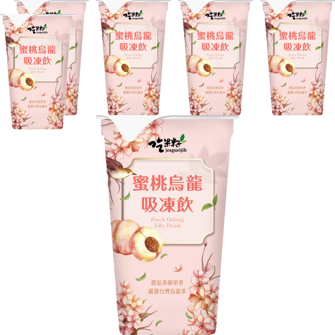 jeagueijih 吃果籽 蜜桃烏龍茶吸凍飲, 220g, 6個