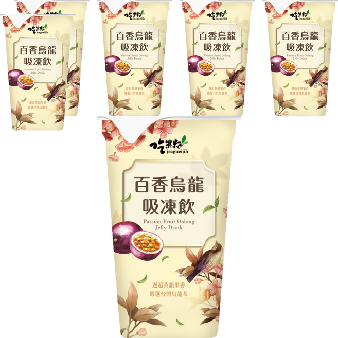 jeagueijih 吃果籽 百香烏龍茶吸凍飲, 220g, 6個