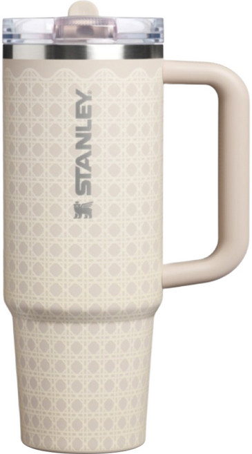 STANLEY 防漏吸管隨手杯, 米杏藤編, 1個, 880ml