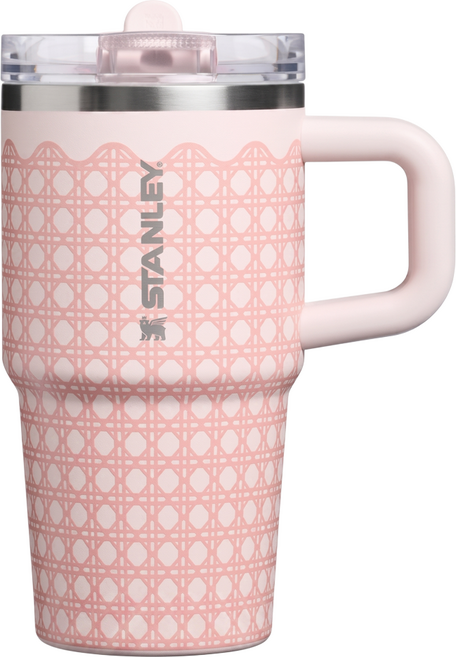 STANLEY Spring Picnic 系列 防漏吸管隨手杯 590ml 蜜桃藤編 1個