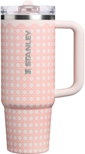 STANLEY 防漏吸管隨手杯, 蜜桃藤編, 1個, 880ml