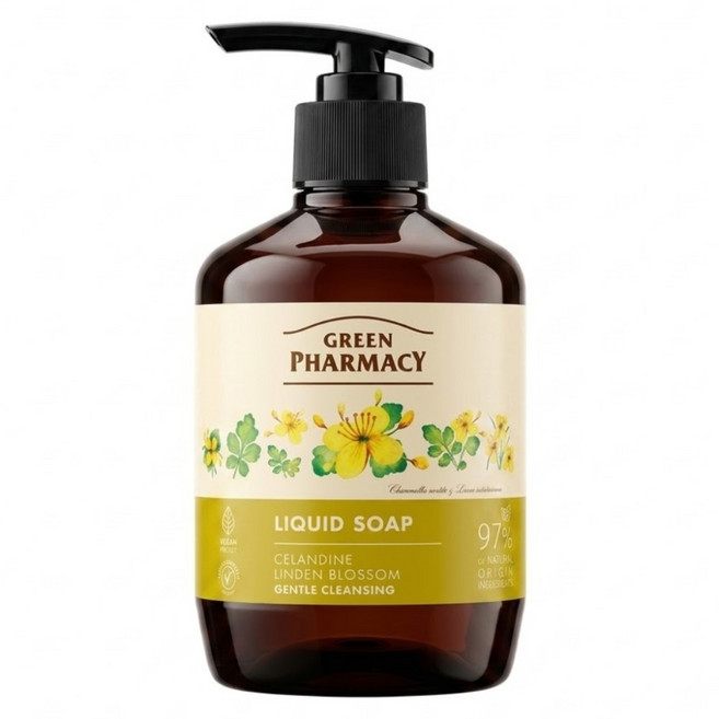GREEN PHARMACY 雪亞草 + 椴花舒緩液態皂, 1個, 460ml
