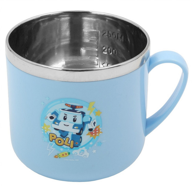 ROBOCAR POLI 波力 不鏽鋼防燙水杯 270ml 藍色波力 1個