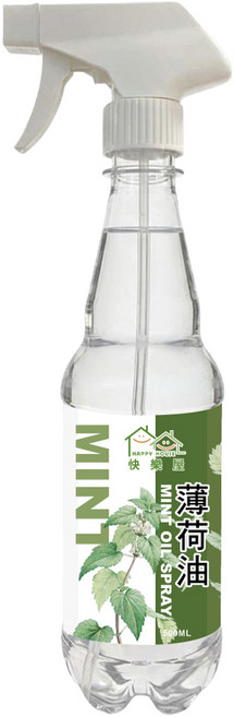 HAPPY HOUSE 快樂屋 草本植萃噴霧 薄荷油 水性, 1個, 500ml