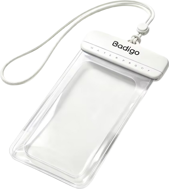 BADIGAO 巴迪高 可觸控高清密封手機防水袋 23 x 12 x 1cm 滑蓋款 7吋以下手機適用, 璞玉白, 1個