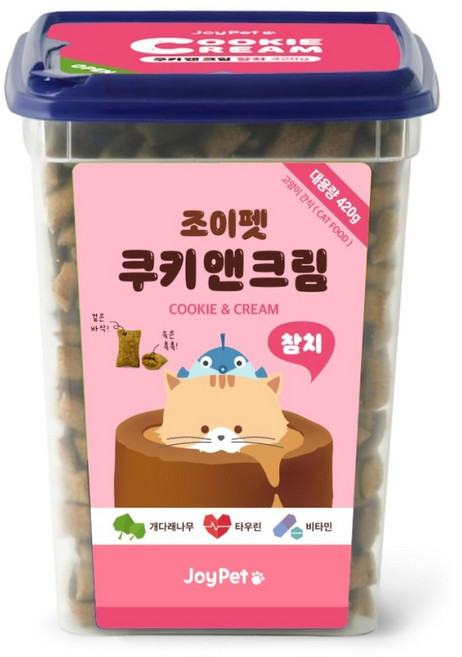조이펫 고양이 쿠키 앤 크림 간식 메가박스, 1개, 420g, 참치