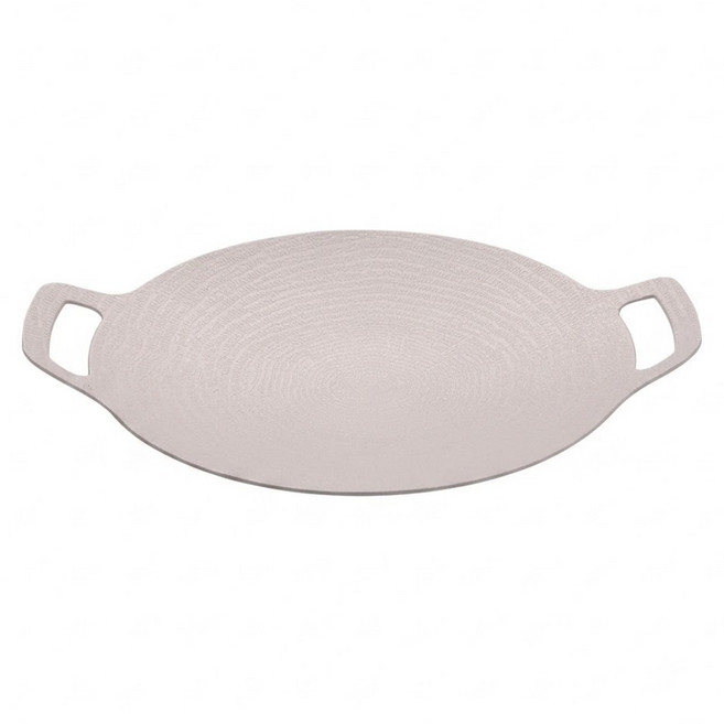 Seekis 38cm 瓦斯電磁爐通用韓式麥飯石不粘鍋圓形雙耳戶外露營烤肉煎鍋烤盤 1個