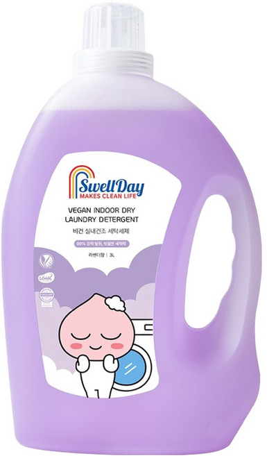 스웰데이 비건 실내건조 세탁세제 라벤더향, 3L, 1개입, 1개
