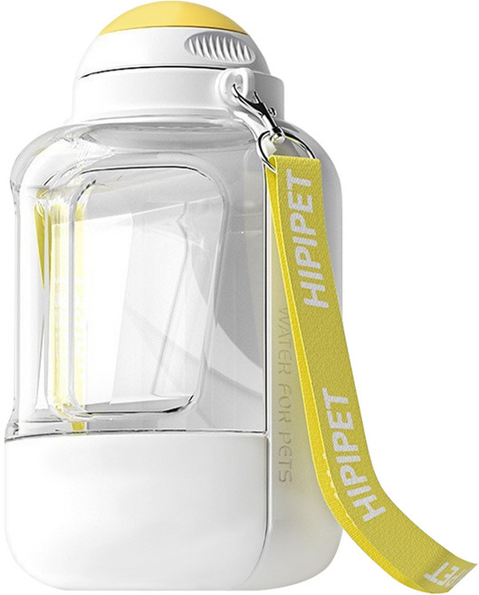 HiPiPet 寵物外出水壺 飲水 1L + 飼料 300ml, 白色, 1個