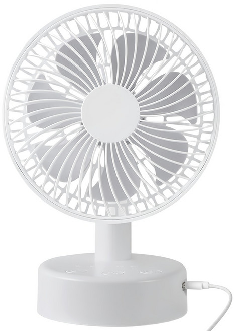 aibo 自動擺頭 靜音大風量USB風扇 可定時 6吋, 白色, HA-FAN1159-W
