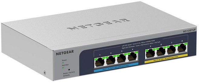 NETGEAR MS108TUP 8埠1G/2.5G Gigabit Ultra60 PoE+ PoE++ 智能網管 交換器 1個