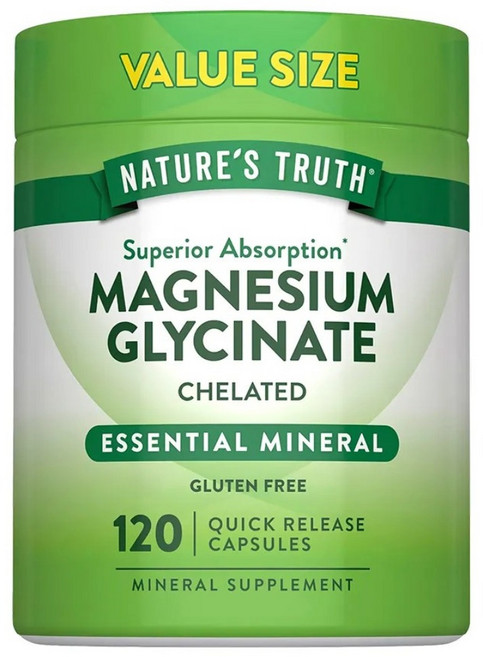 NATURE'S TRUTH 綠萃淨 卓越甘胺酸鎂膠囊, 1個, 120份