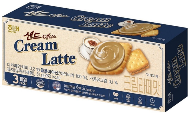 해태에이스 샌드에이스 크림라떼, 51g, 1개