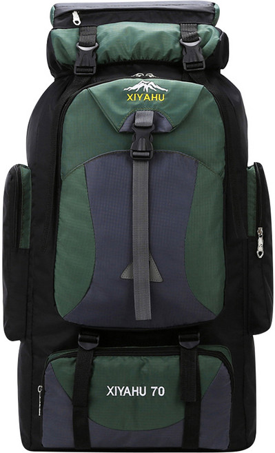 XIYAHU 70L 輕量大容量戶外登山徒步旅行雙肩後背包 軍綠色 38 x 24 x 70cm