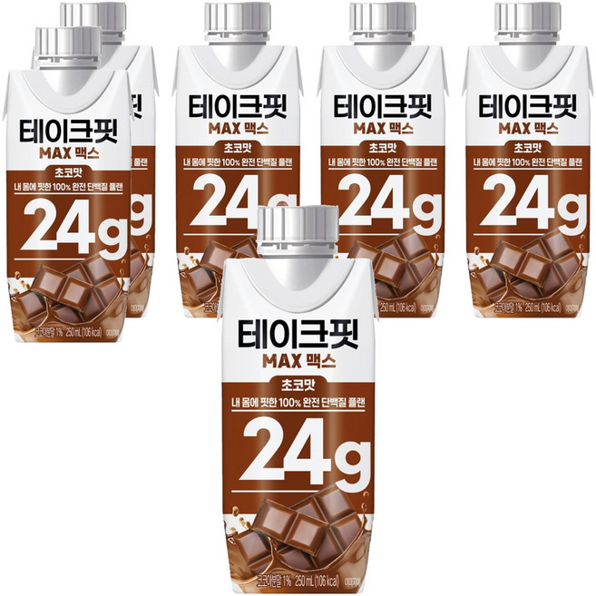 테이크핏 맥스 내 몸에 핏한 단백질 플랜 초코맛, 250ml, 6개