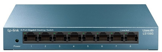 TP-Link LS108G 8埠 Gigabit 桌上型 專業級乙太網路金屬交換器 隨插即用 1個