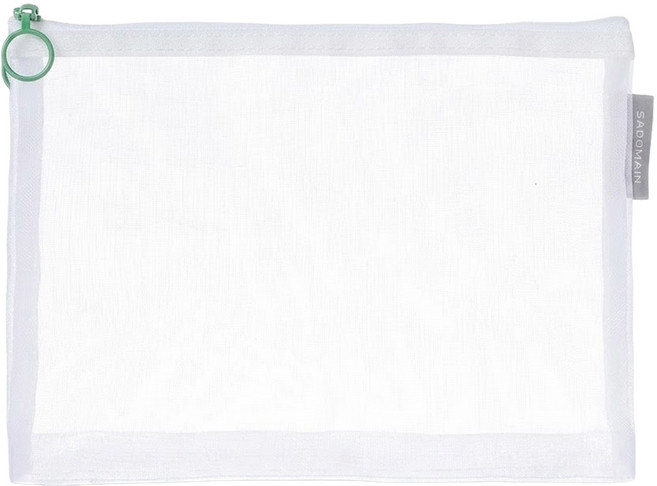 SHIMOYAMA A5透明尼龍網眼拉鍊收納袋, 透明, 1個