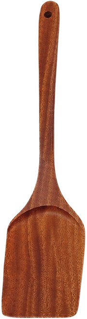 菊川本味 桃花心木料理煎鏟 縮口平鏟 大(38 x 8.6cm) 原木色 1個