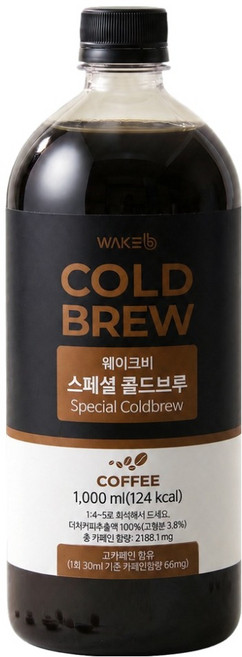 웨이크비 스페셜 콜드브루 더치커피추출액, 1L, 1개