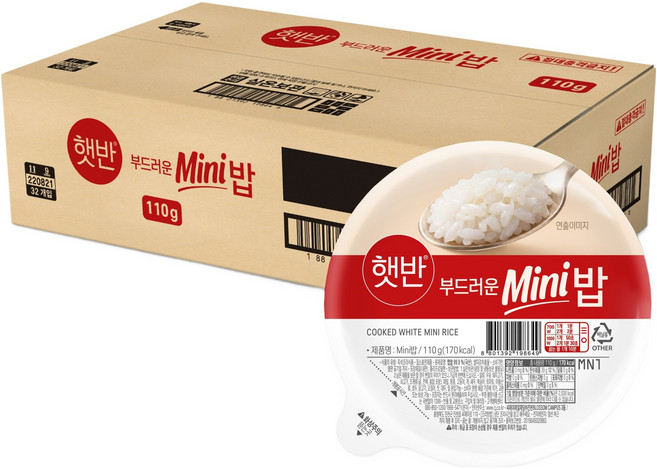 햇반 부드러운 미니밥, 110g, 32개
