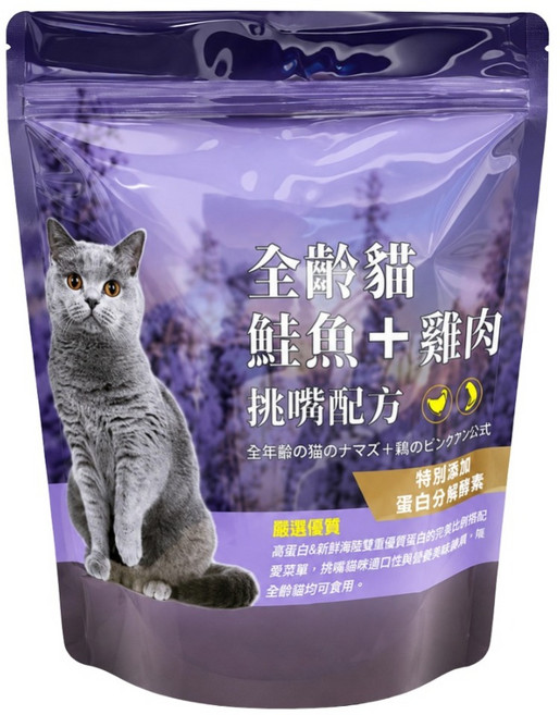 MJ 全齡貓飼料, 1.5kg, 1包, 鮭魚 + 雞肉