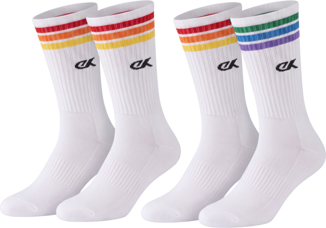 台灣 eXPONENT 男款 Pride Stripes 隱形氣墊長筒襪 2雙組