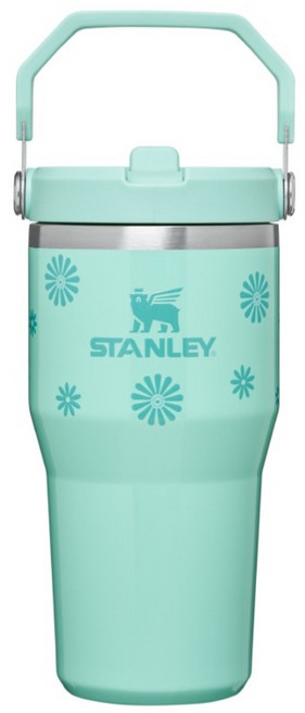 STANLEY 經典系列 IceFlow 手提吸管杯 2.0, 薄荷雛菊, 1個, 590ml