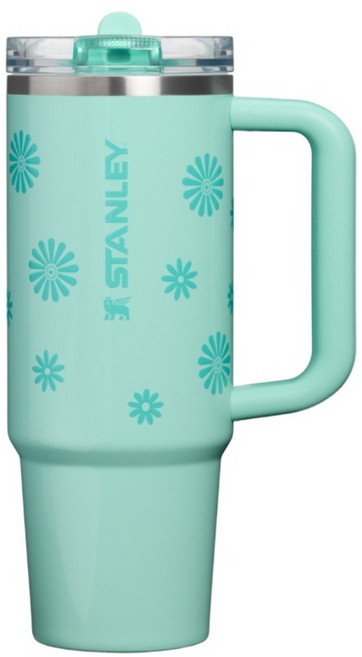 STANLEY 防漏吸管隨手杯, 薄荷雛菊, 1個, 880ml