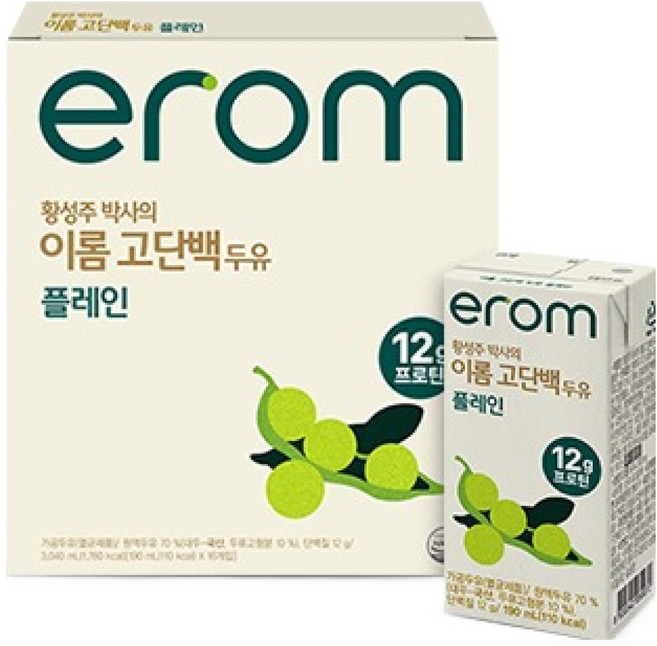 이롬 황성주 박사의 고단백 두유 플레인, 16개, 190ml
