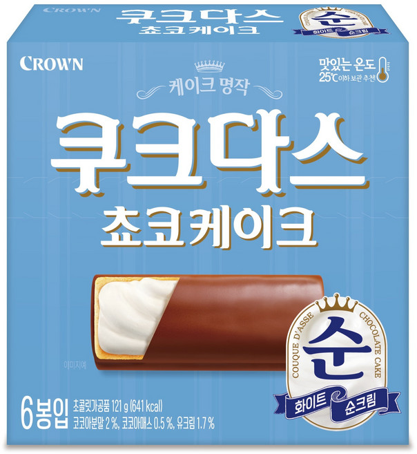 쿠크다스 초코케이크 중, 121g, 1개