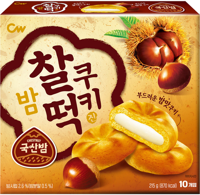 청우식품 찰떡쿠키 밤, 215g, 1개