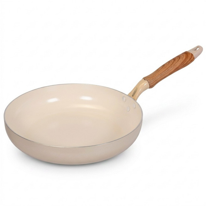 PEARL LIFE 珍珠金屬 28cm IH爐適用 Ceramir不沾陶瓷塗層單把平底鍋 煎鍋 白色 1個