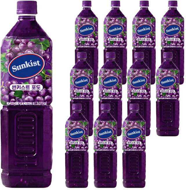 썬키스트 포도 주스, 1.35L, 12개
