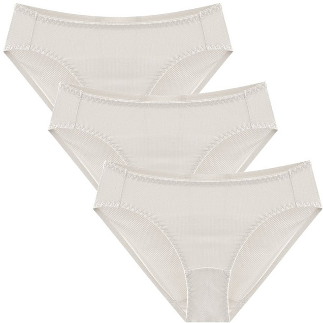 I AM UNDERWEAR 女款透氣佳網眼基本內褲 3p, 白色