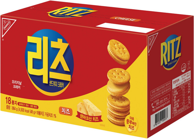리츠 샌드위치 크래커 치즈 18p, 864g, 1개