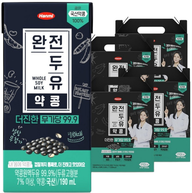 완전두유 더진한 약콩 무가당 99.9, 64개, 190ml