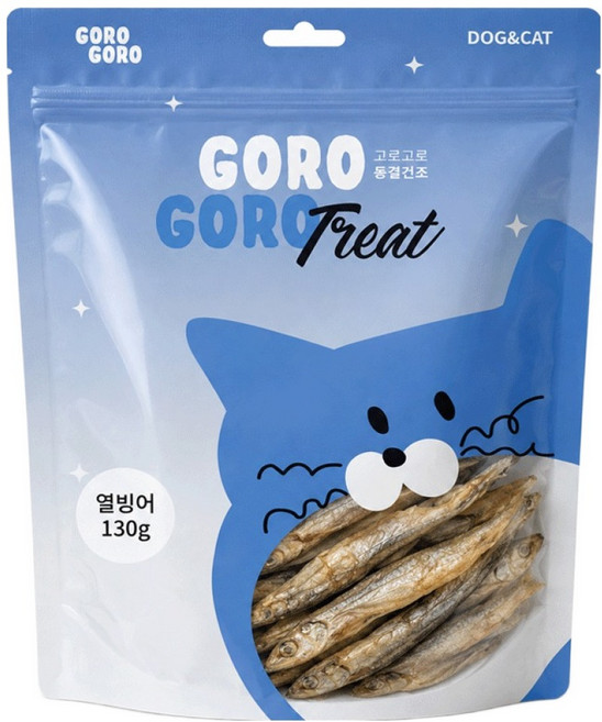 gorogoro 반려동물 대용량 동결건조 간식, 130g, 1개, 열빙어