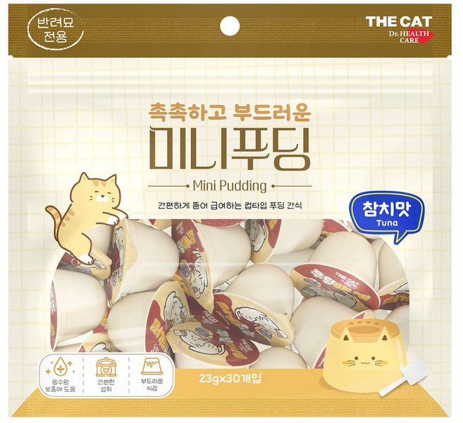 더캣 고양이 미니컵 푸딩 간식 30p, 690g, 1개, 참치맛