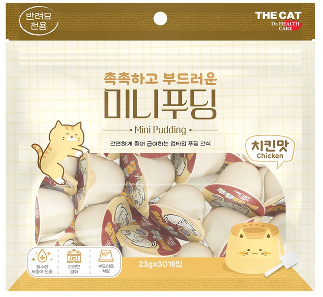 더캣 고양이 미니컵 푸딩 간식 30p, 690g, 1개, 치킨맛