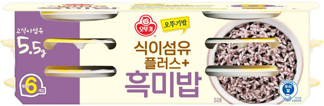 오뚜기 오뚜기밥 식이섬유플러스 흑미밥, 130g, 6개