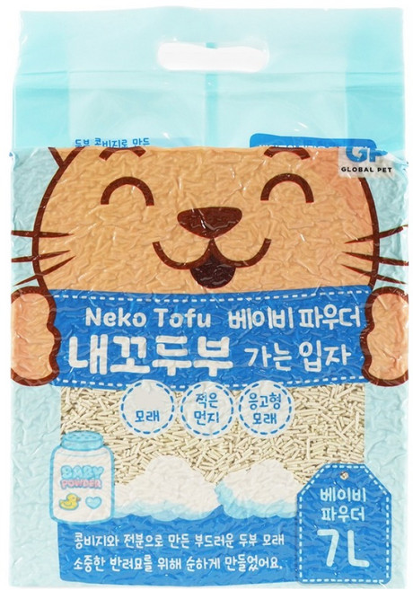 내꼬두부 고양이 가는입자 부드러운 두부모래, 7L, 1개, 베이비파우더