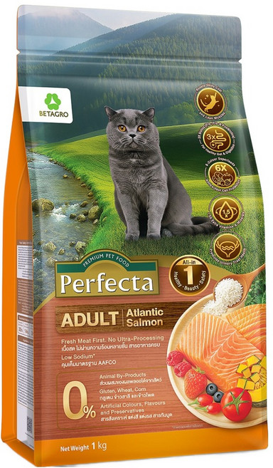 베타그로 어덜트 고양이 신선한 진짜연어 눈물도움 사료, 1kg, 1개, 연어