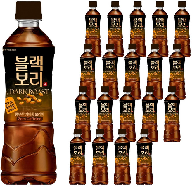 하이트진로 다크로스트 블랙보리차, 20개, 500ml