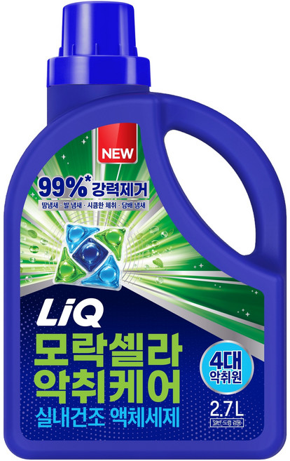 리큐 일반드럼겸용 모락셀라 악취케어 실내건조 액체세제, 1개, 2.7L