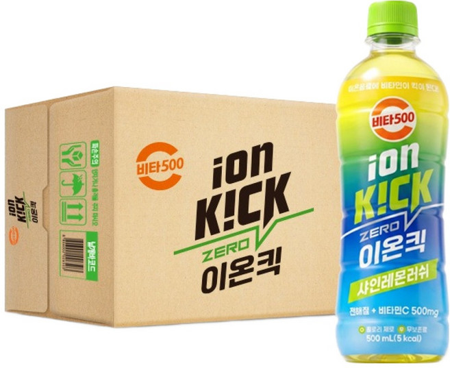 비타500 이온킥 제로 샤인레몬 러쉬, 500ml, 20개