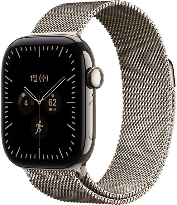 4위 - Apple 2026 애플워치 시리즈 12, 네츄럴, 42mm, GPS+Cellular, 티타늄, 네추럴 밀레