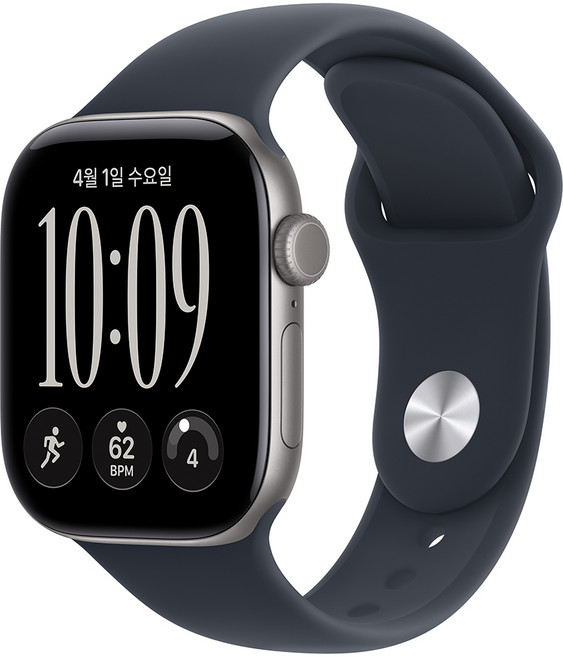 6위 - Apple 2026 애플워치 시리즈 12, 스페이스 그레이, 42mm, GPS, 알루미늄, 네이비 블루 스포