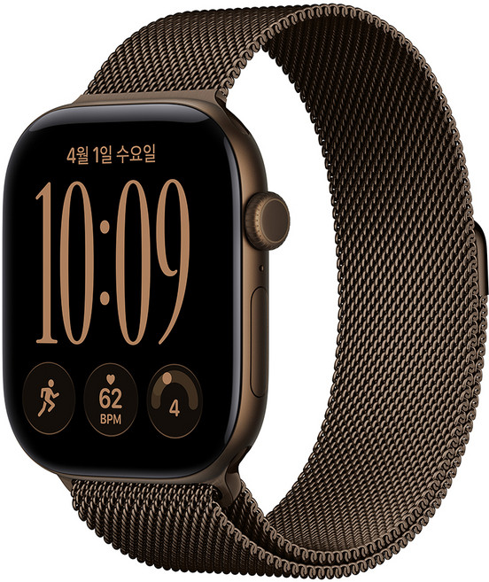 9위 - Apple 2026 애플워치 시리즈 12, 다크 브론즈, 46mm, GPS, 알루미늄, 다크 브론즈 밀레니즈