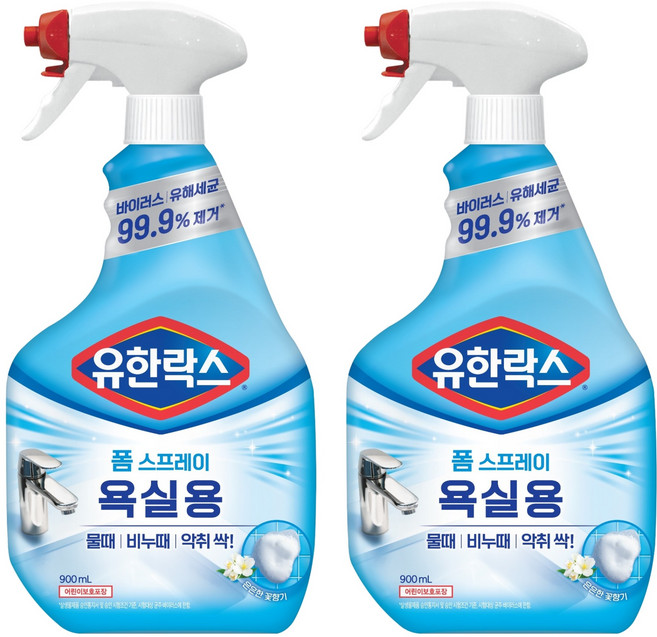 유한락스 유한양행 폼스프레이 욕실용 세정제, 2개, 900ml