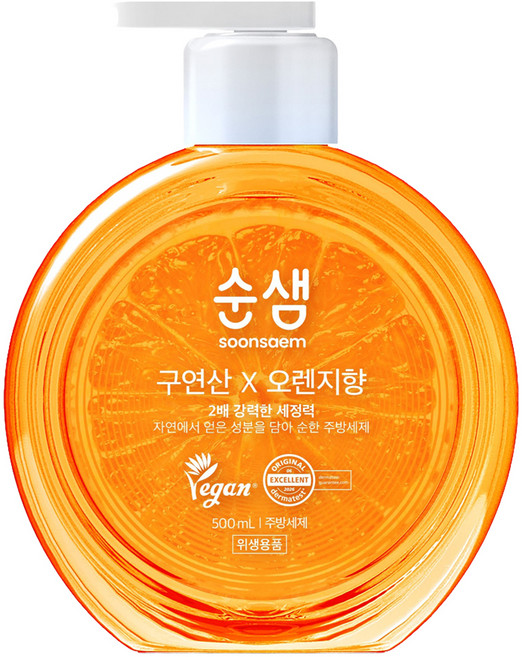 순샘 구연산 오렌지 주방세제, 1개, 500ml